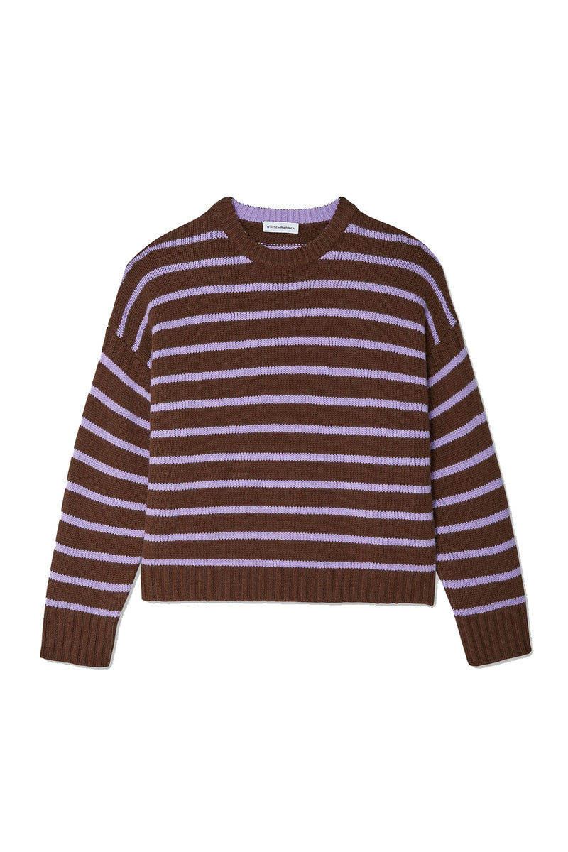 Merino Cashmere Striped Crewneck