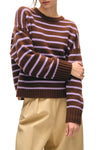 Merino Cashmere Striped Crewneck