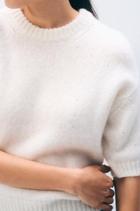 Cashmere Shine Tee in Soft White Shine