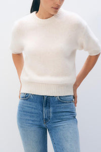 Cashmere Shine Tee in Soft White Shine
