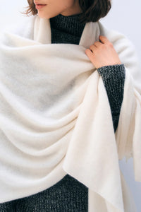 Cashmere Travel Wrap in Soft White