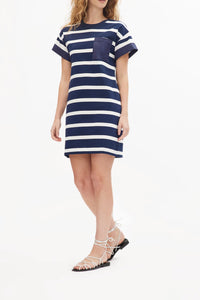 Waverly Dress in Maritime Blue White Multi