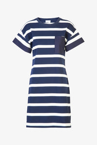Waverly Dress in Maritime Blue White Multi