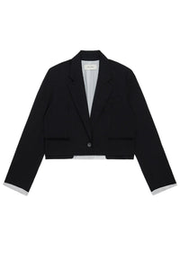 The Cocktail Blazer in Black Fine Stripe