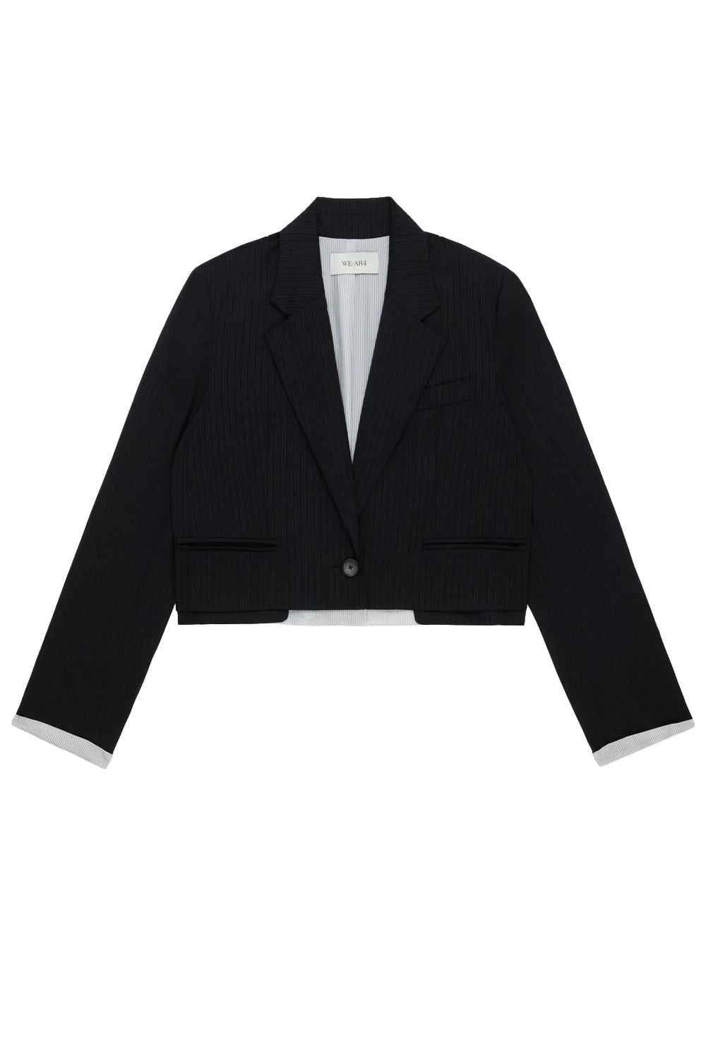 The Cocktail Blazer in Black Fine Stripe