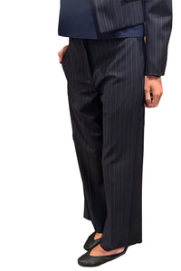 The Jackie Trouser in Midnight Pinstripe