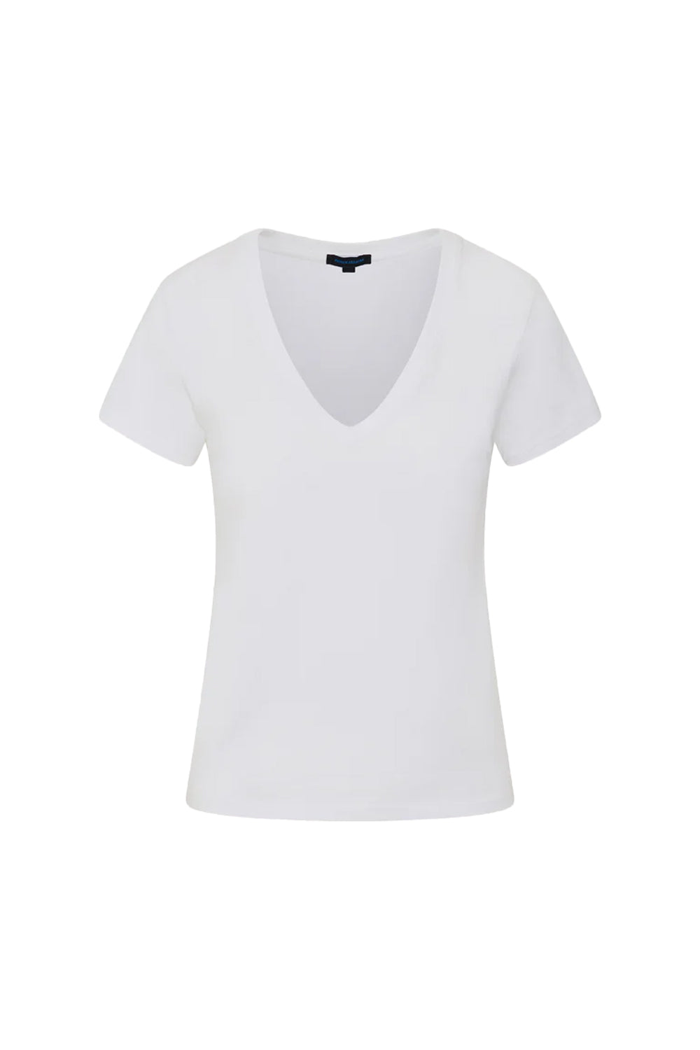 Iconic Pima Stretch Fitted V Neck in White
