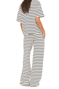 Emmette Sweatpant in Natural Stripe
