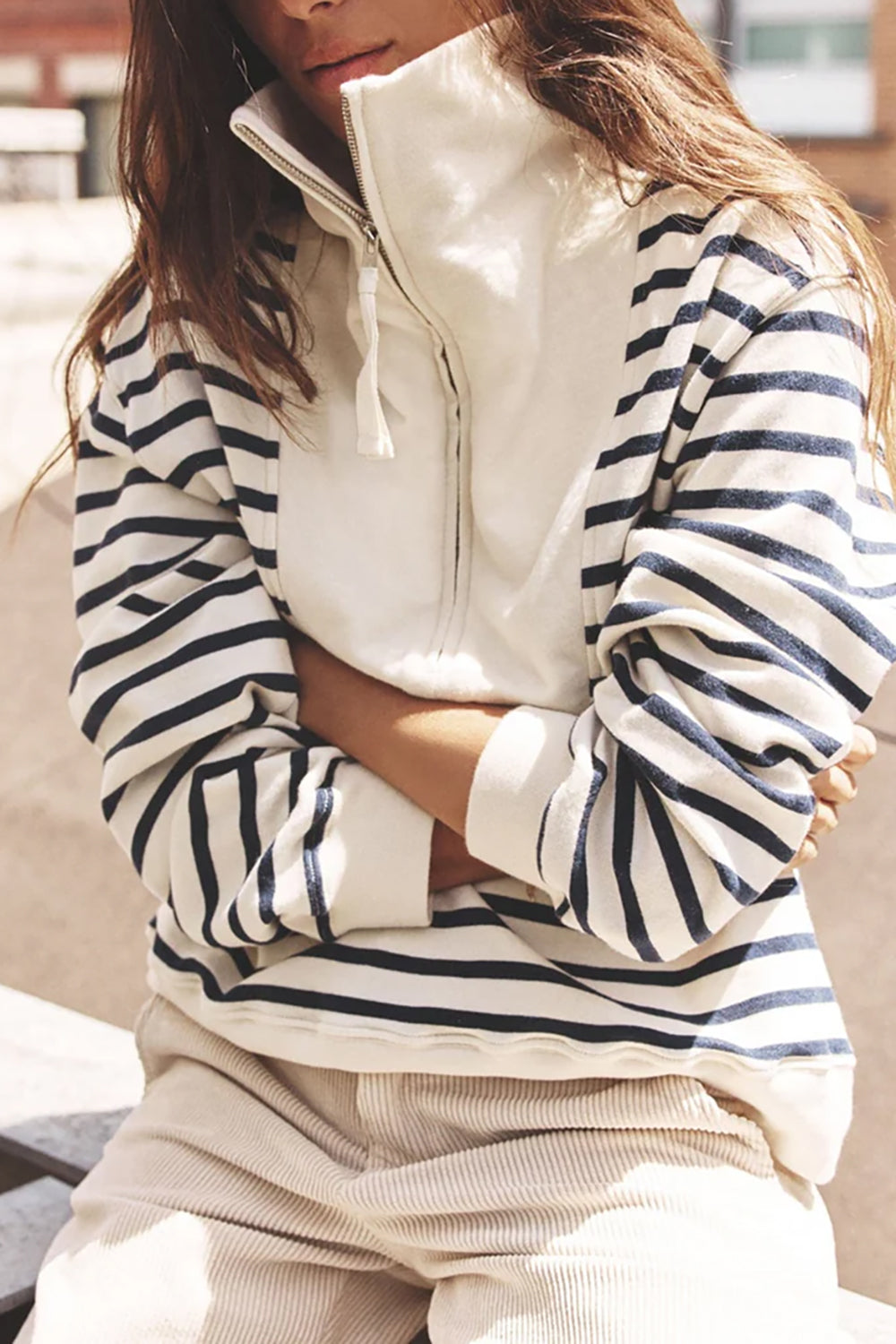 Kat Sweatshirt in Natural Stripe