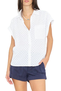 Lexi Embroidered Shirt in White