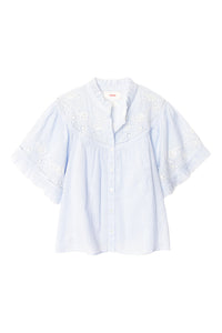 Mae Shirt in Blue White Stripe