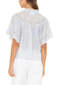 Mae Shirt in Blue White Stripe