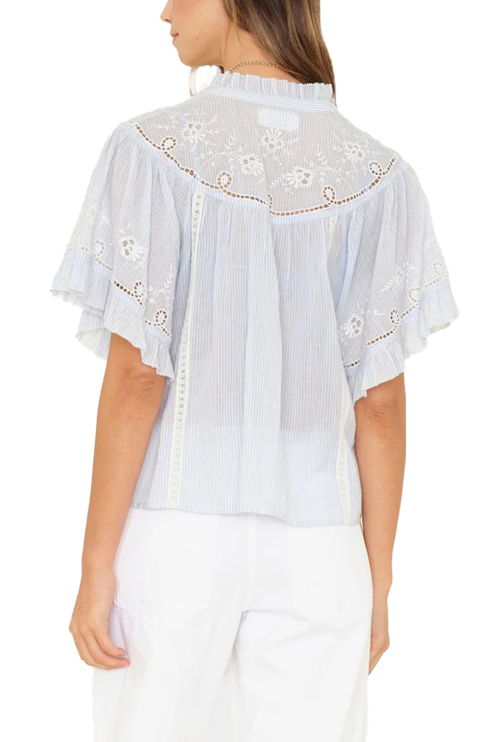 Mae Shirt in Blue White Stripe