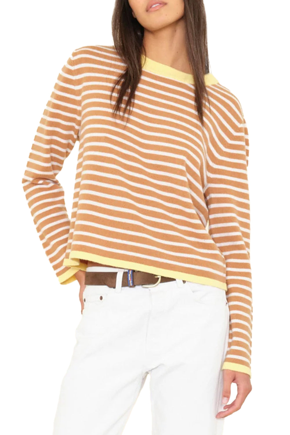 Maxwell Sweater in Camel Stripe