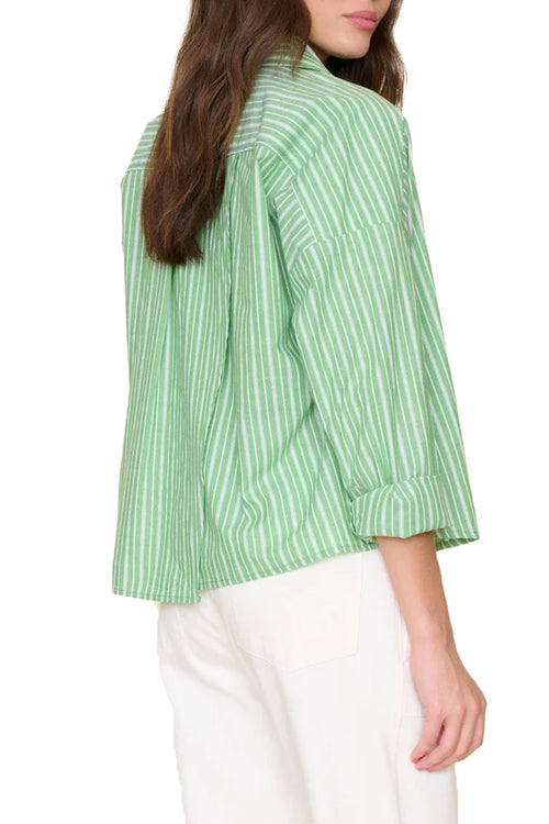 Riley Shirt in Matcha Stripes