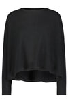 Cashmere Long Sleeve Cropped Crew in Black