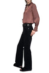 Thely Satin Shirt in Burgundy