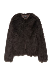 Freddie Faux Fur Coat in Dark Chocolate