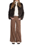 Freddie Faux Fur Coat in Dark Chocolate