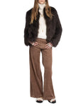Freddie Faux Fur Coat in Dark Chocolate