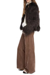 Freddie Faux Fur Coat in Dark Chocolate