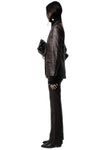 Valse Crinkled Leather Blazer in Land