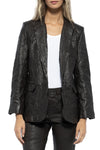 Valse Crinkled Leather Blazer in Land