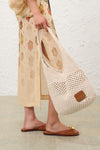 Crochet Hobo in Off White