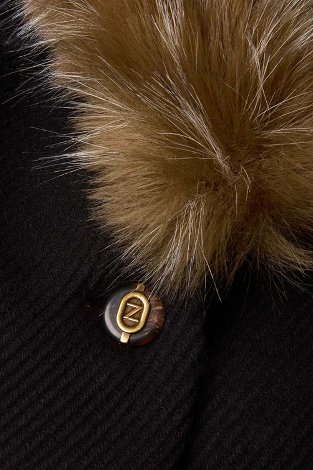 Valiant Faux Fur Collar Jacket in Brown