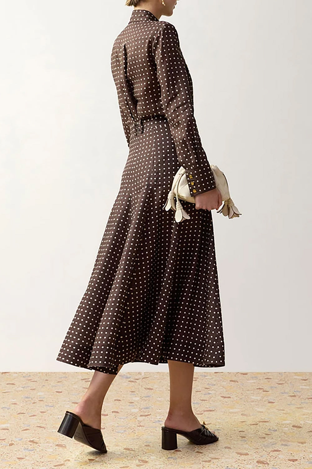 Cargo Midi Skirt in Chocolate Cream Dot