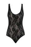 Lace Scoop Bodysuit in Black