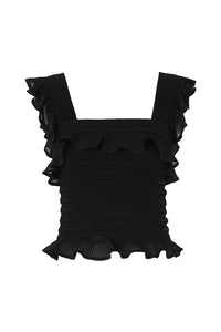 Illuminate Lace Frill Cami in Black