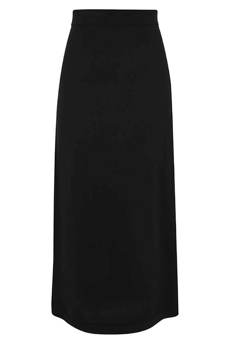 Crush Tube Midi Skirt in Black