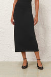 Crush Tube Midi Skirt in Black