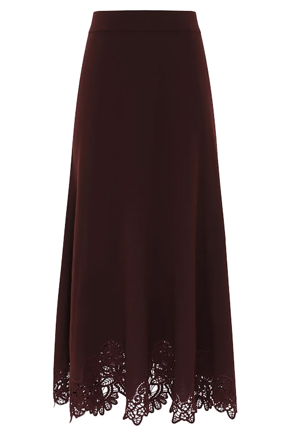 Valiant Merino Lace Skirt in Mahogany