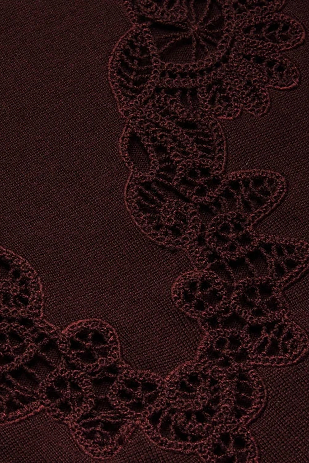 Valiant Merino Lace Turtleneck in Mahogany