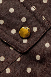 Cargo Shirt in Chocolate Cream Dot