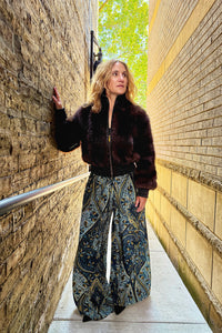 Valiant Faux Fur Jacket in Brown