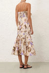 Coco Tie Front Midi Dress in Cream Multi Floral