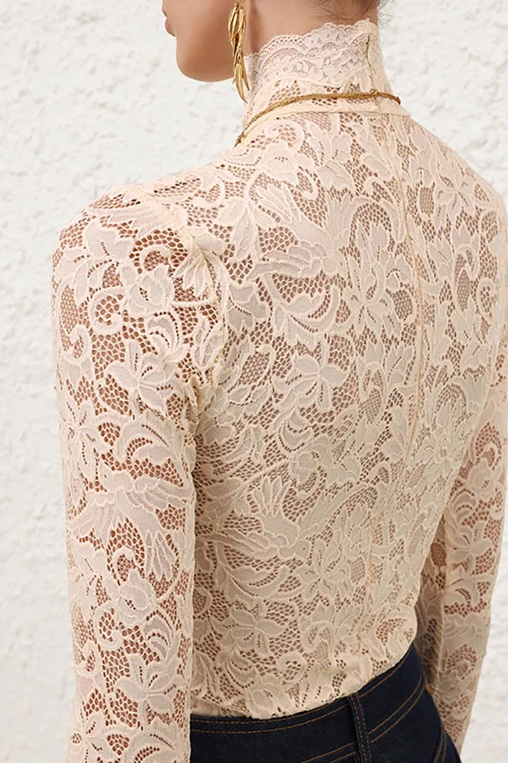 High Neck Bodysuit in Cream