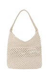 Crochet Hobo in Off White