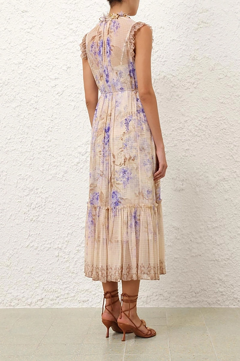 Dawning Flutter Dress in Lilac Floral