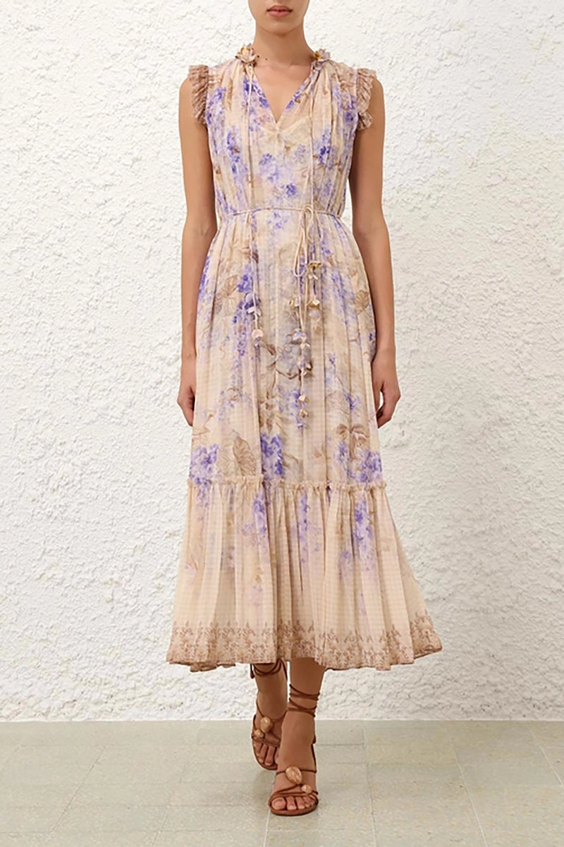 Dawning Flutter Dress in Lilac Floral