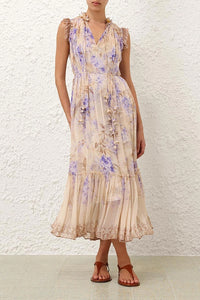 Dawning Flutter Dress in Lilac Floral