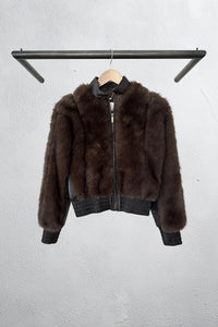 Valiant Faux Fur Jacket in Brown