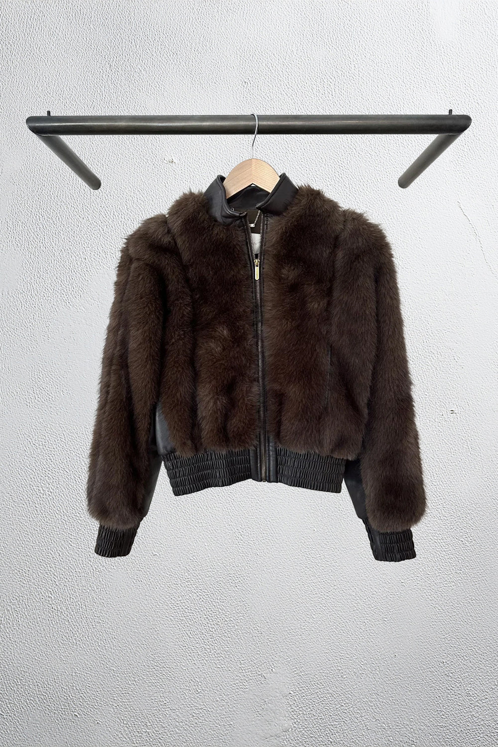 Valiant Faux Fur Jacket in Brown