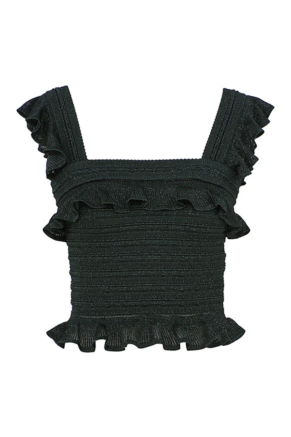 Valiant Frill Cami in Metallic Bottle Green