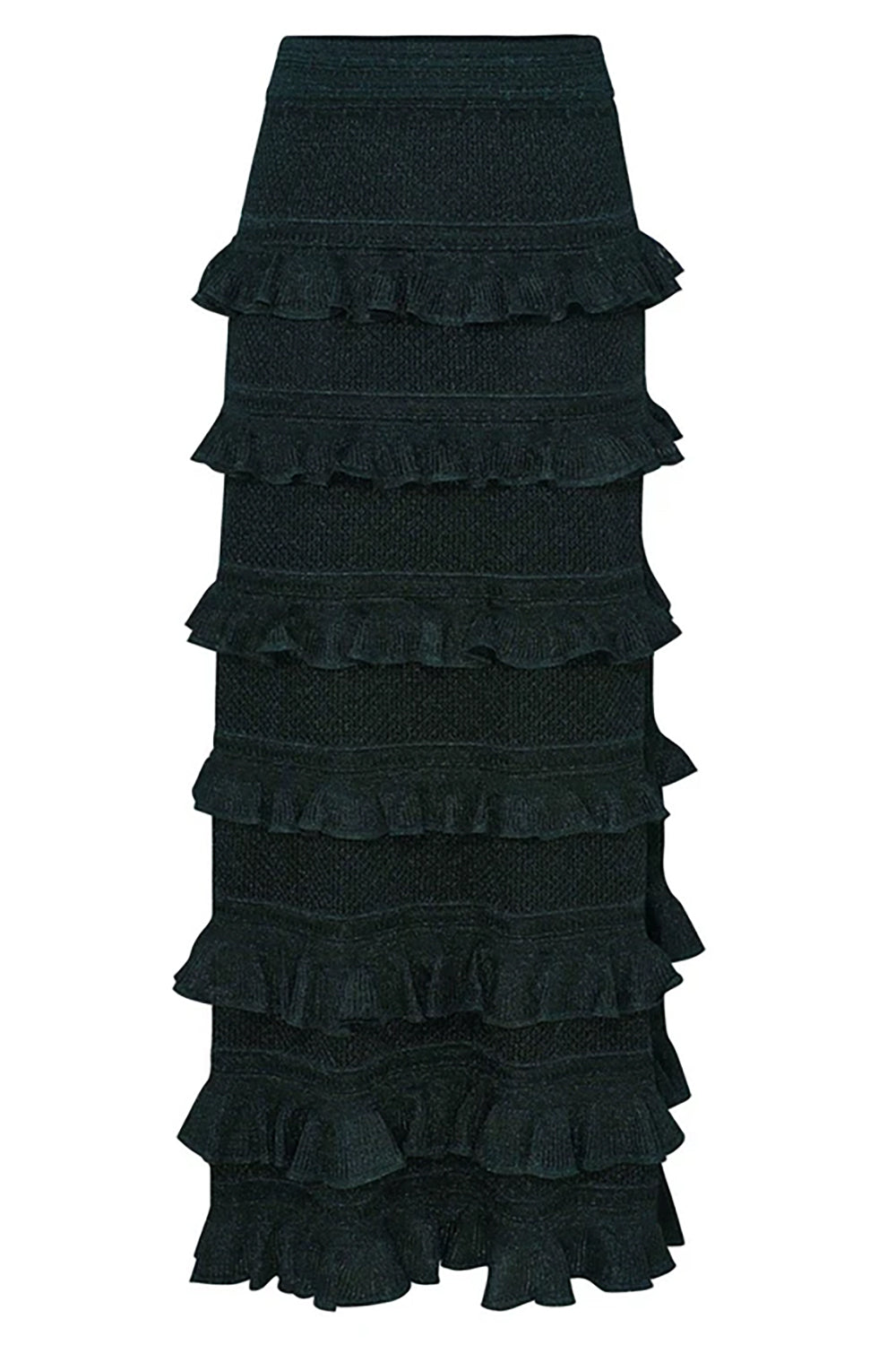 Valiant Lace Frill Skirt in Metallic Bottle Green
