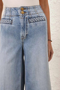 Indra Cropped Flare Jean in Skylark