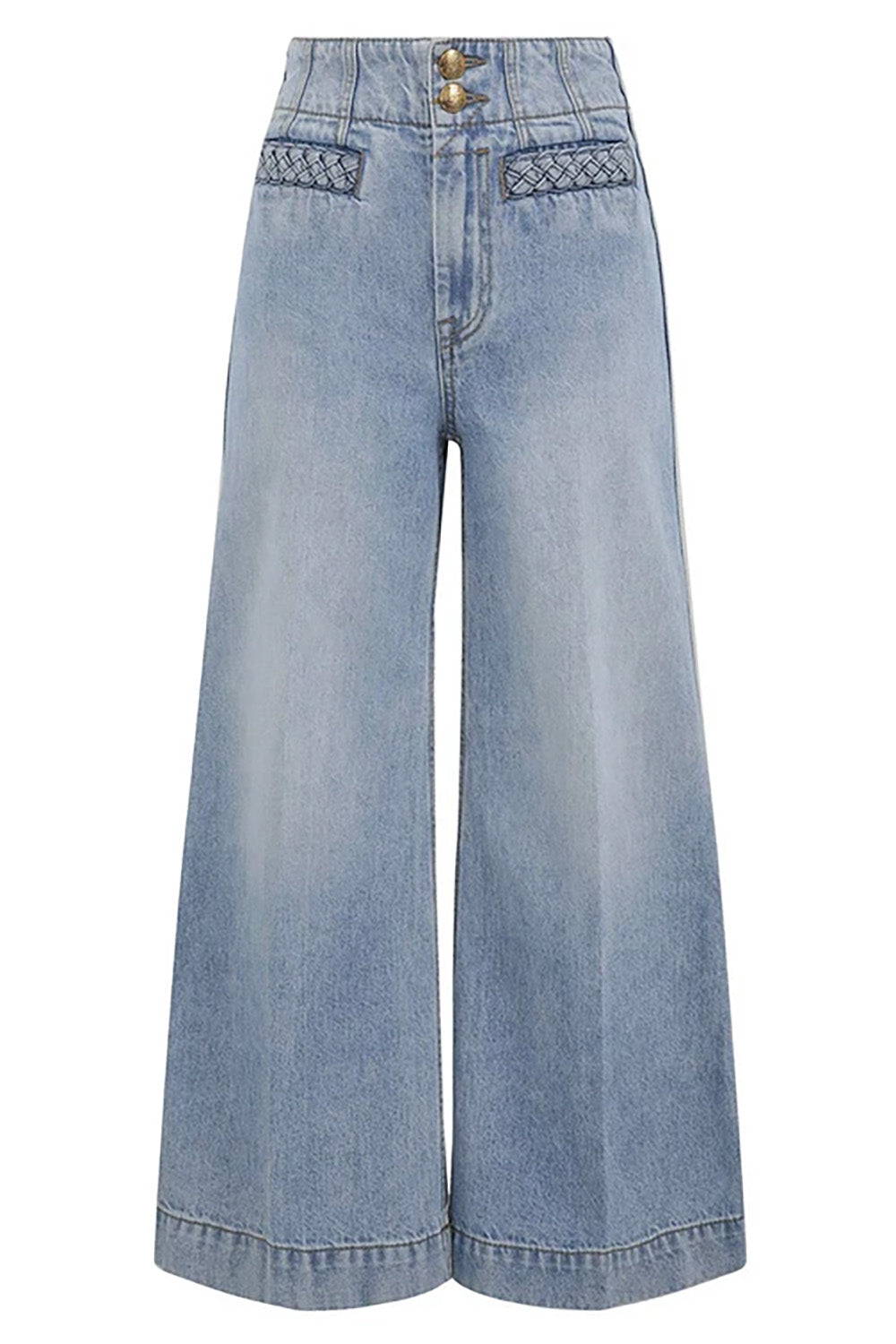 Indra Cropped Flare Jean in Skylark